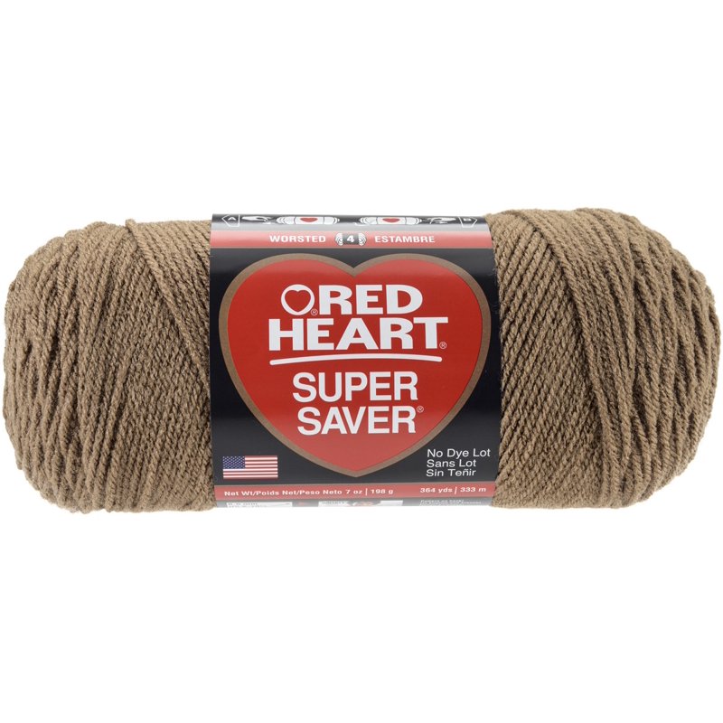 Multipack of 6 Red Heart Super Saver Yarn - Cafe Latte Acrylic Knit & Crochet