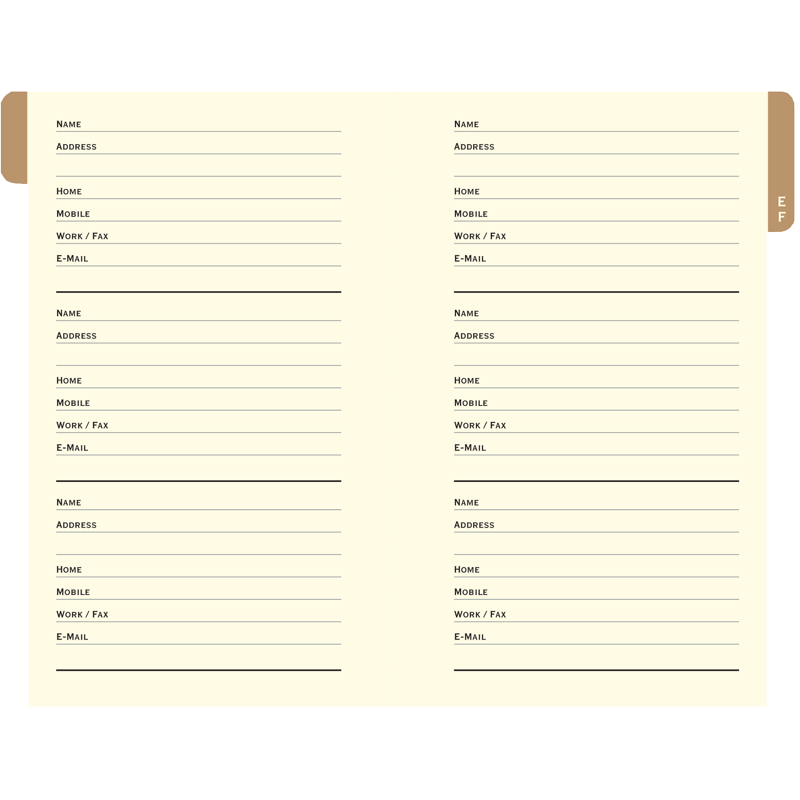 Celestial Address Book - Pocket-Sized Contact Organizer with Gold Foil Design