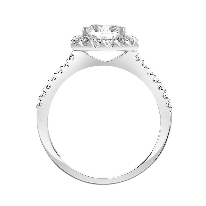 2-1/5 Carat White Sapphire Halo Engagement Ring in Sterling Silver - Size Variations