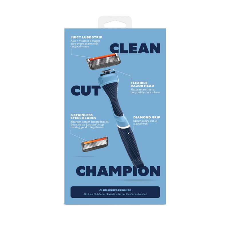 6-Blade Razor Starter Set with Reusable Handle - College Team Colors