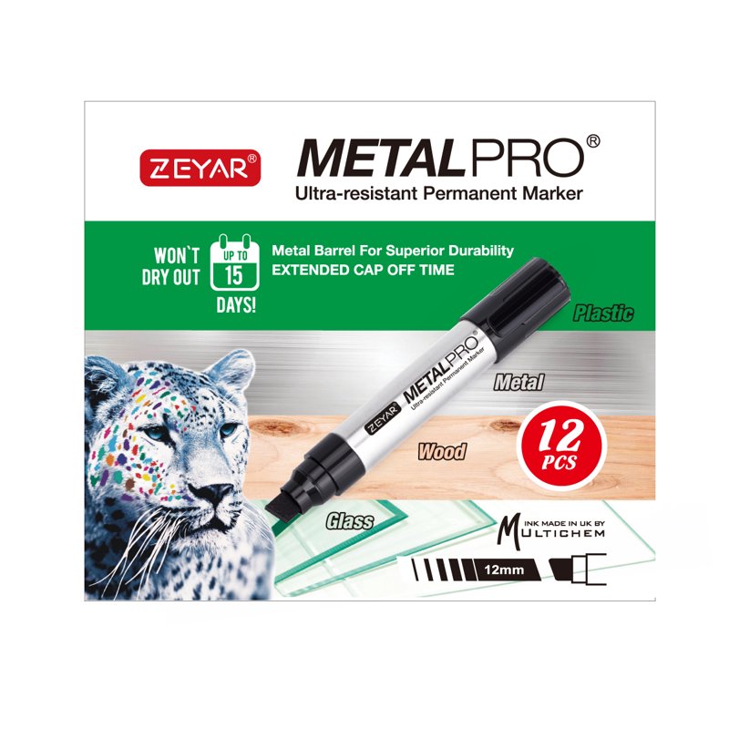 Jumbo Permanent Markers Set of 12 Waterproof & Smear Proof Craft Markers