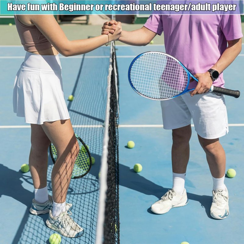 Adult Tennis Racket Set 2 Pack with Balls Overgrips Trainer Bag - 27 Inch