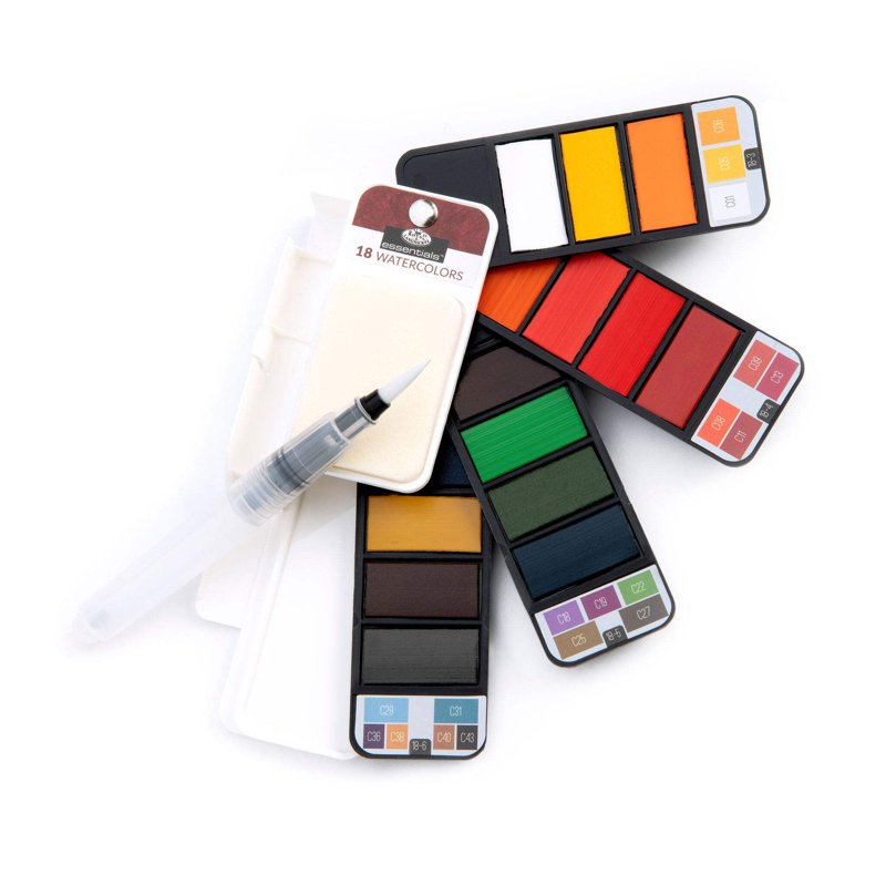 Watercolor Artist Flip Kit with Aqua-Flo Brush Pen - 19 Pieces