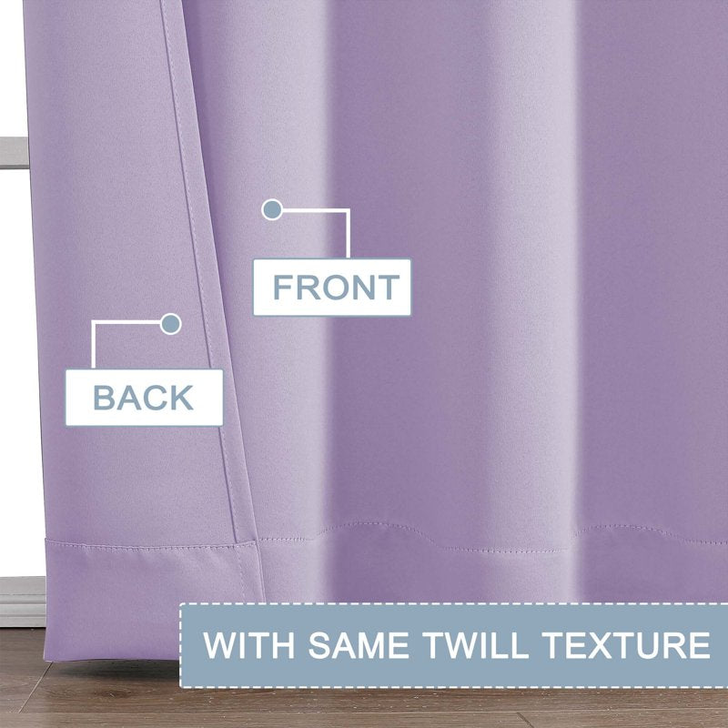 Blackout Curtains for Bedroom - Thermal Insulated Room Darkening Drapes with Rod Pocket, Energy Saving, 2 Panels