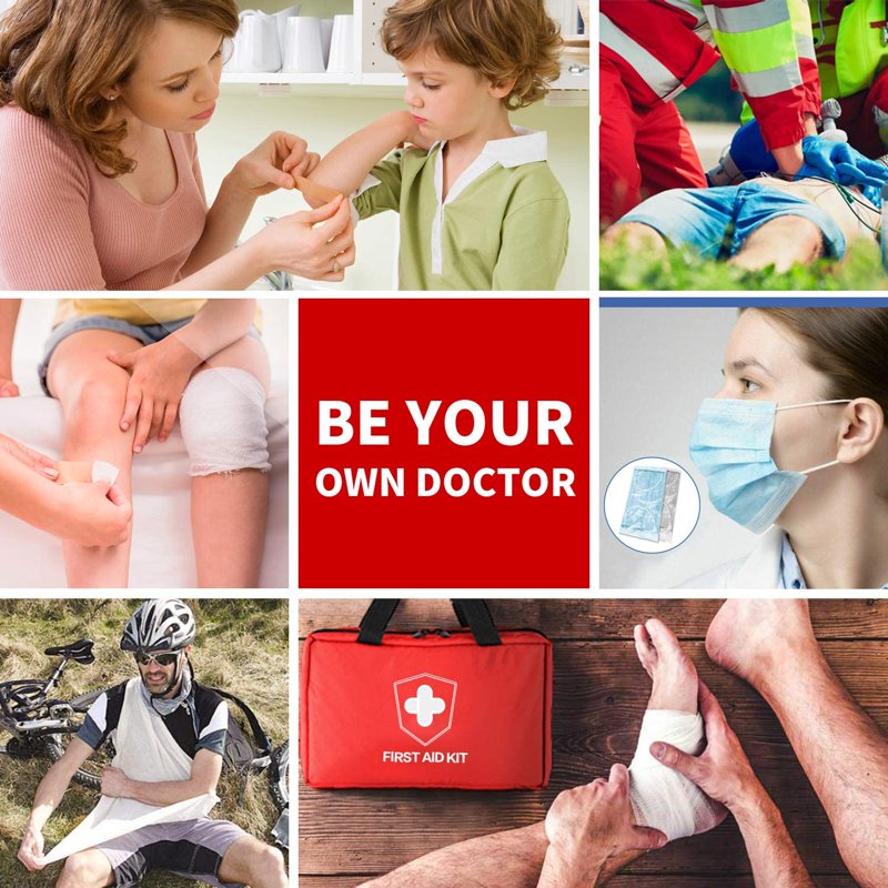 220 Piece First Aid Kit - Compact Emergency Medical Supplies for Home, Travel, Outdoor