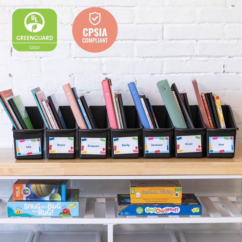 Multipurpose Plastic Storage Book Bins - 10-Pack Classroom & Home Organization