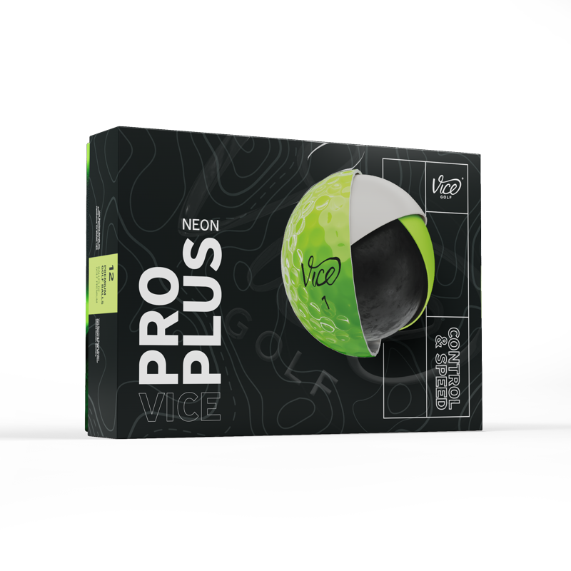 Vice Pro Plus Lime Golf Balls 12 Pack - Neon Lime, 4 Pack Variation Included