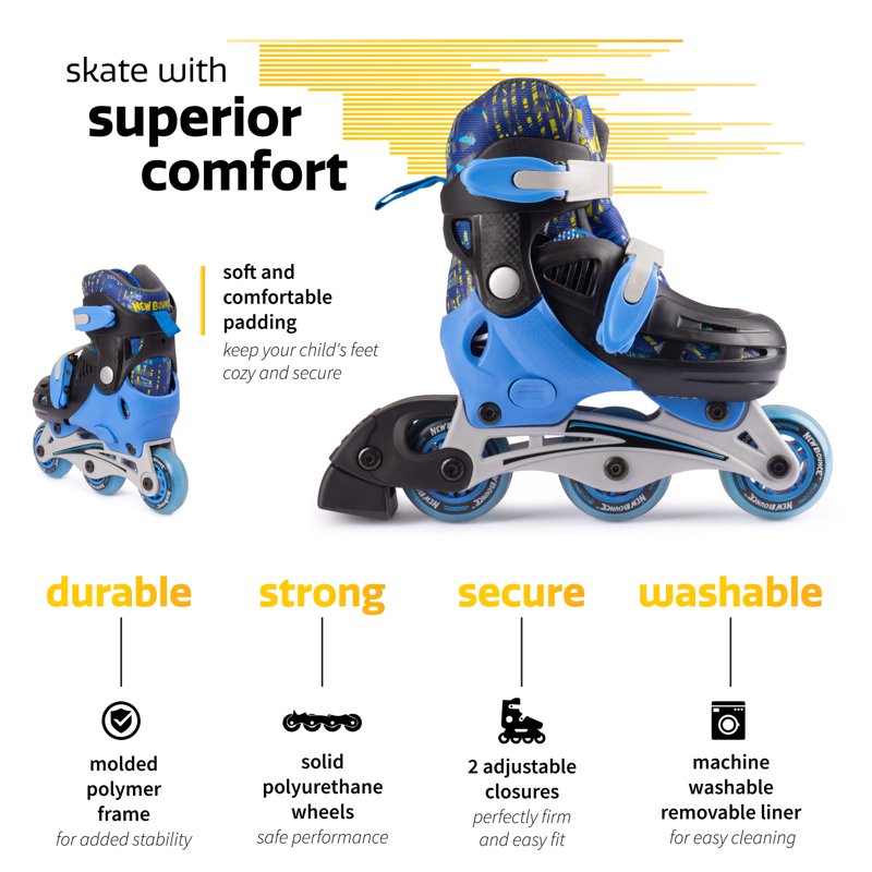 Adjustable Toddler Inline Skates for Kids - Durable & Comfortable Roller Blades