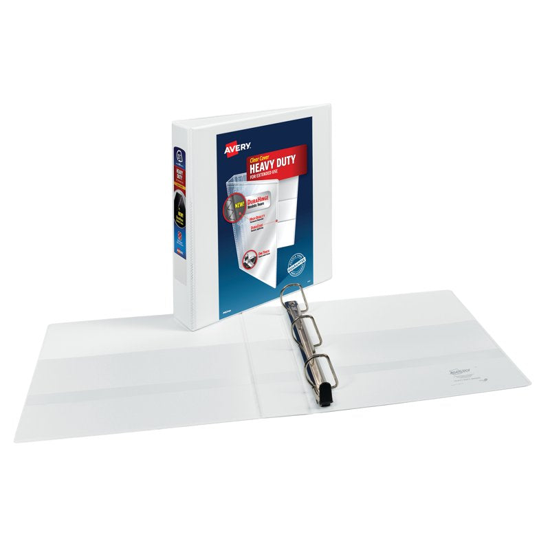 Heavy Duty View Binder with One-Touch Slant Rings - 1.5 Inch Capacity, White