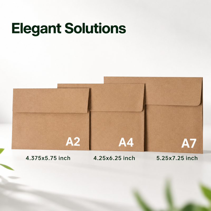 Self Seal Kraft Envelopes for 4x6 Photos Invitations - 70 Pack