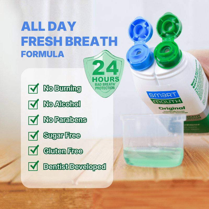 2 Pack Activated Breath Rinse Mouthwash for Halitosis & Dry Mouth - 16 fl oz