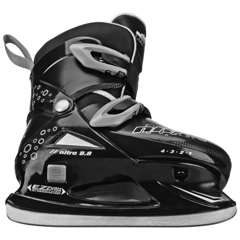 Adjustable Youth Ice Skates for Beginners & Recreation - Gray/Black