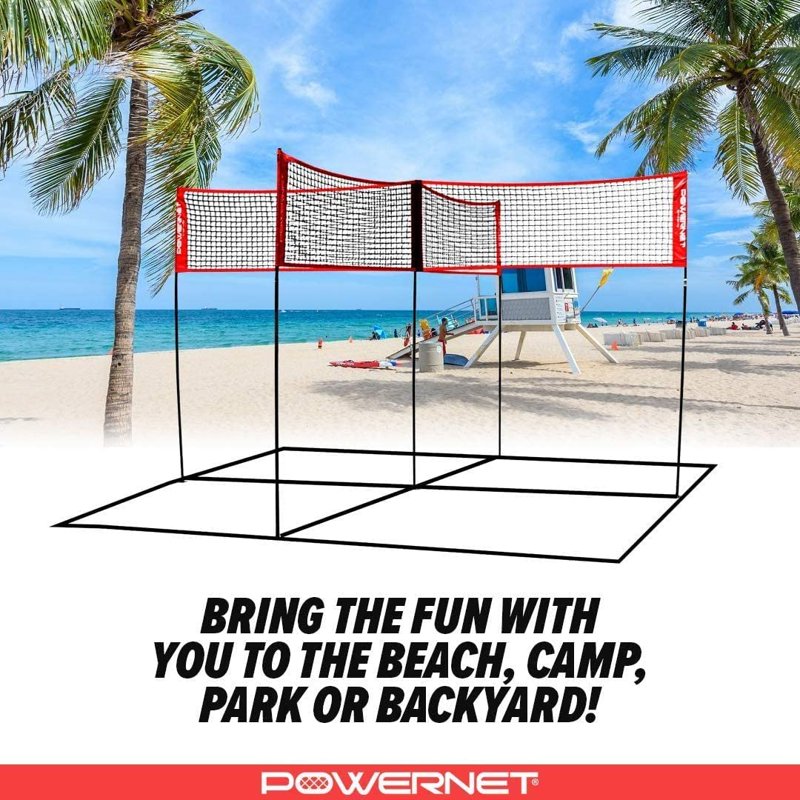 Outdoor Volleyball Net for Four Square Game - Portable & Adjustable Sports Equipment