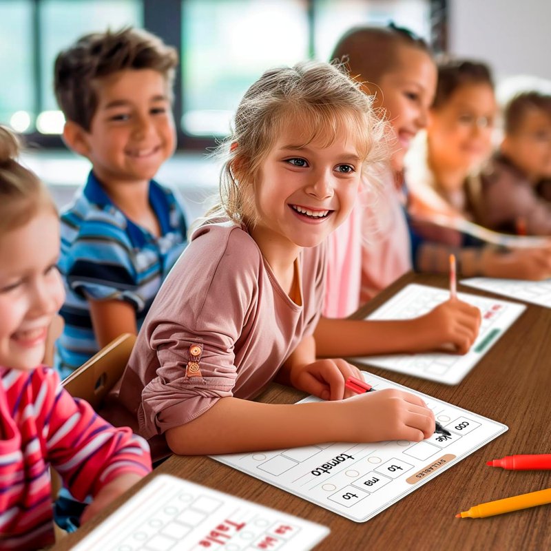Double-Sided Phonics Dry Erase Sheets for Kids 9x12 Inch, Pack of 10
