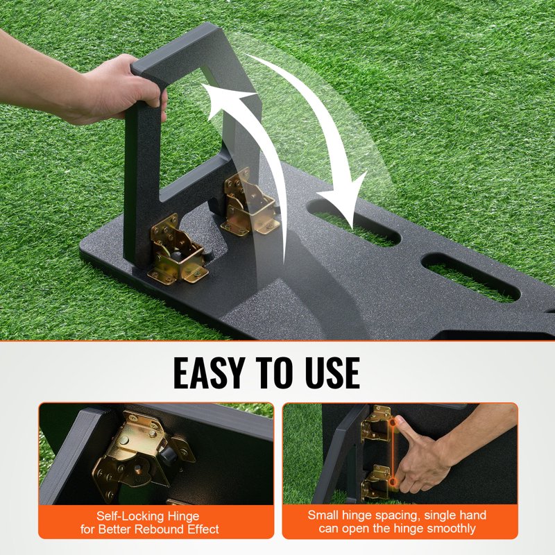 KFFKFF Football Return Board 32x12 in – Dual Angle Rebound Panel, Collapsible HDPE Training