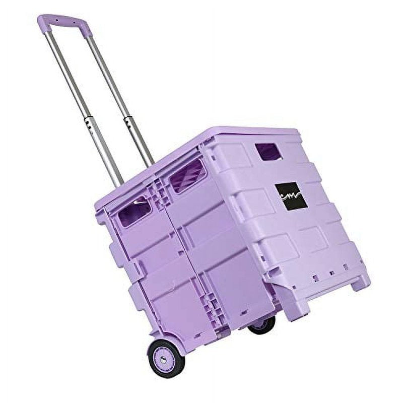 Collapsible Plastic Storage Cart for Crafts & Supplies - Purple