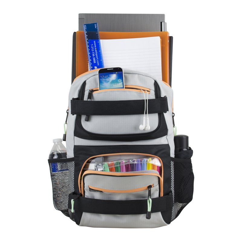 Unisex Dual Strap Skater Backpack with Laptop & Multiple Pockets