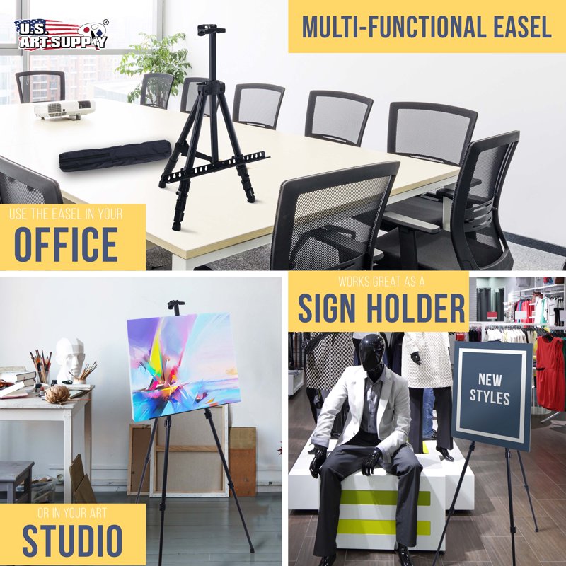 Adjustable Artist Easel Stand for Painting & Display - 66 Inch Aluminum Tripod