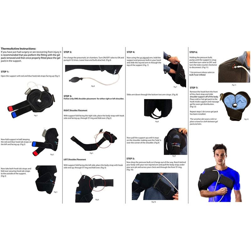 Cold Hot Shoulder Wrap for Pain Relief - Adjustable Compression Support