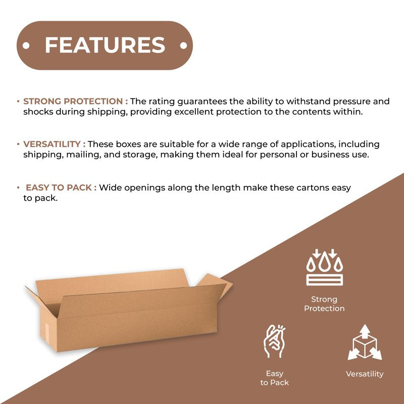 Kraft Corrugated Shipping Boxes 20x10x10 Inches ECT-32, 25 Pack