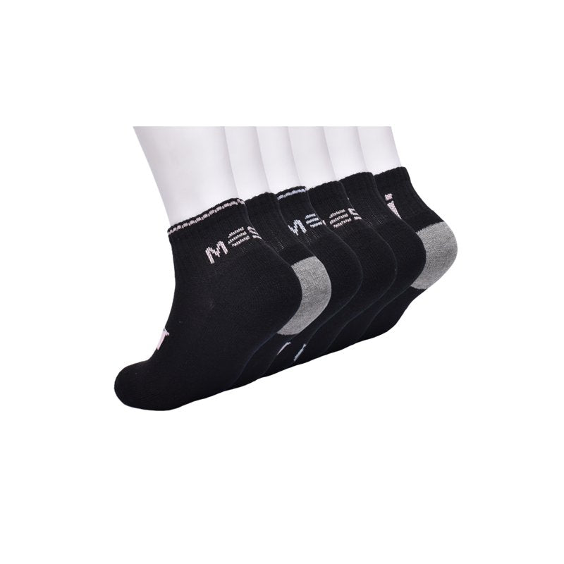 Messi Boys Quarter Socks 6-Pack - Size S-L, Black Logo M Variation