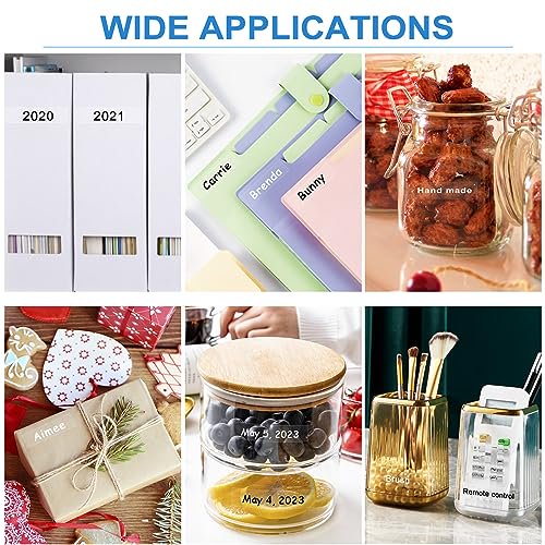 4 Pack 12mm Laminated Clear Label Tape Compatible with Brother & DISEN Label Makers
