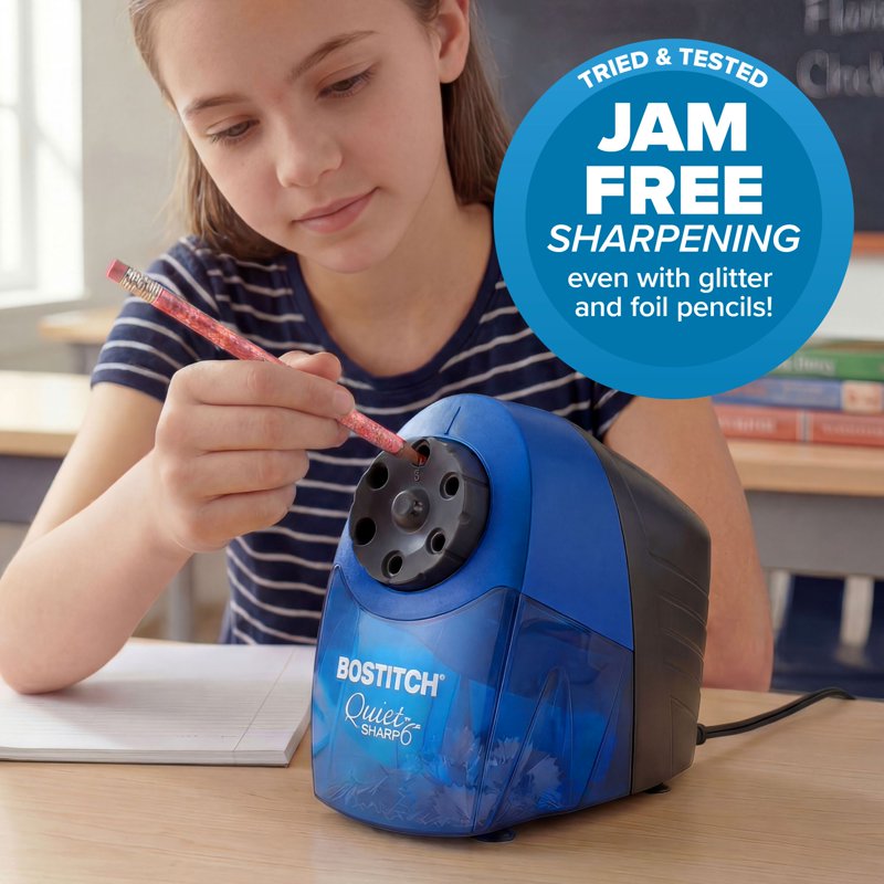classroom Electric Pencil Sharpener - QuietSharp 6 Speed & Safety Features