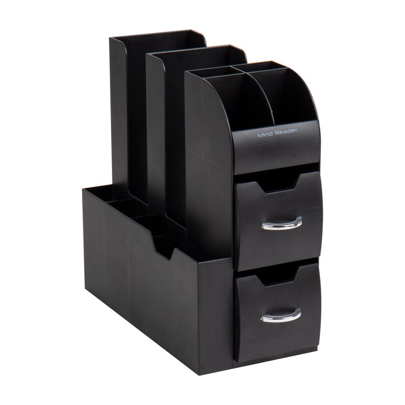 Countertop Coffee and Condiment Organizer Station - Black