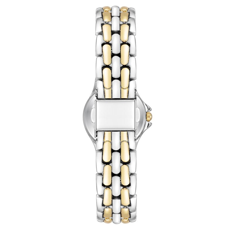 Women's Two-Tone Wristwatch with Roman Numeral Dial and Water Resistance