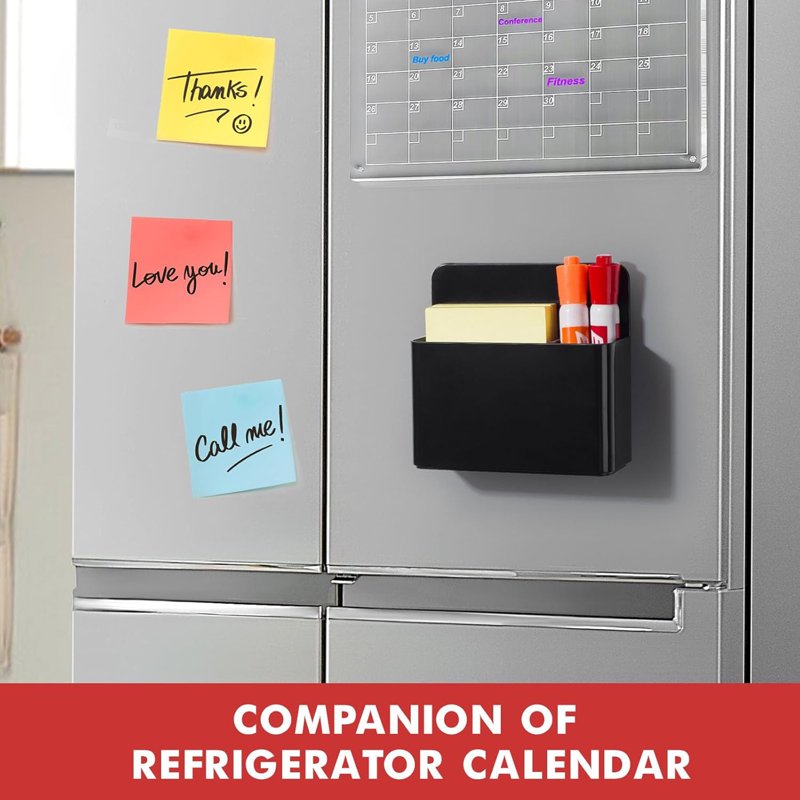 Magnetic Pen Holder 2 Pack - Whiteboard & Refrigerator Organizer with Removable Dividers