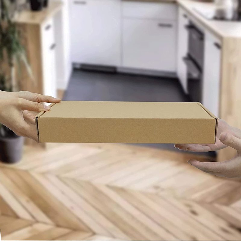 25 Pack Brown Corrugated Shipping Boxes - 13x10x2 Inches