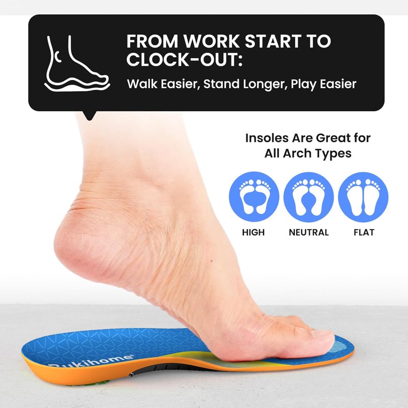 Men & Women Lightweight Athletic Shoe Insoles for Running & Basketball