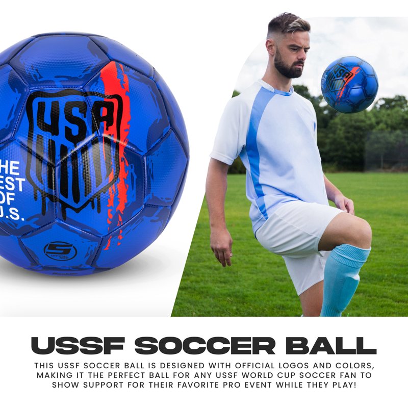 Franklin Sports US Soccer Federation Soccer Ball Size 5 - Blue