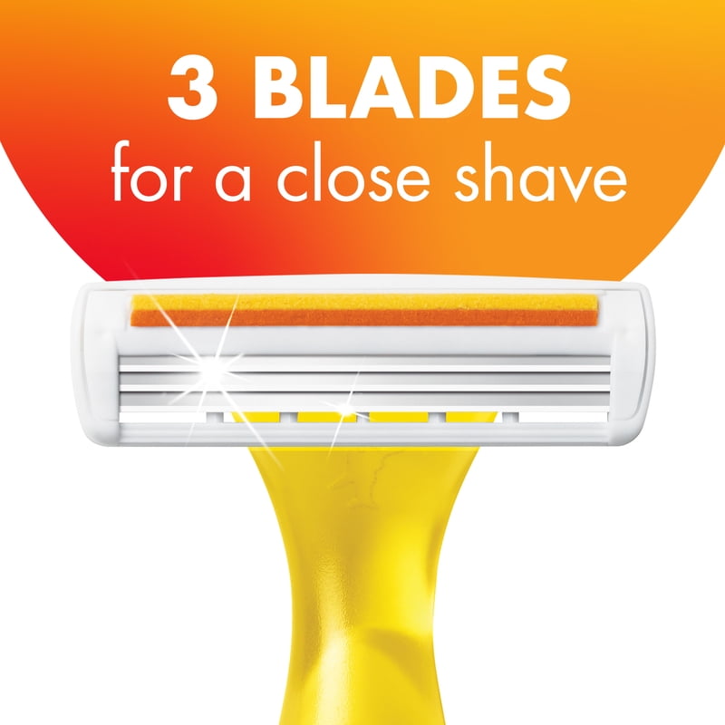 Women's Disposable Razor Set with 3 Blades and Aloe Vera - 4 Pack