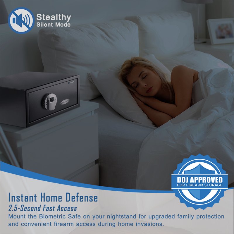 Biometric Security Safe with Fingerprint Lock for Home & Gun Storage