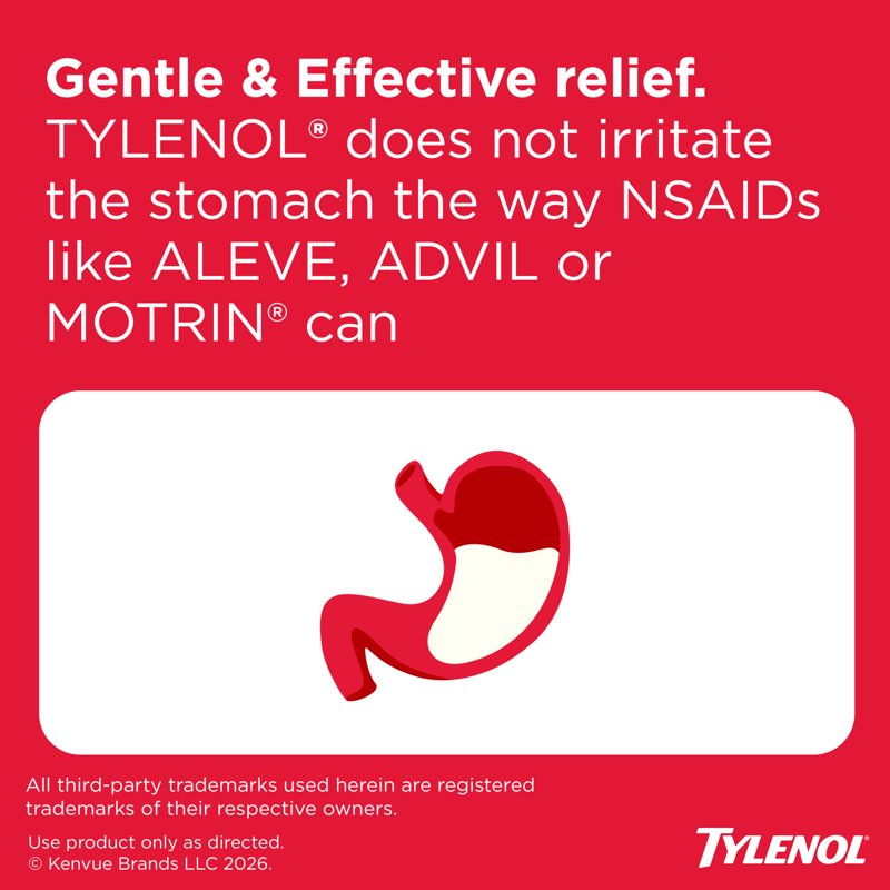 Pain Relief Caplets with Acetaminophen 500mg - Fast & Strong Adult Fever & Aches Relief