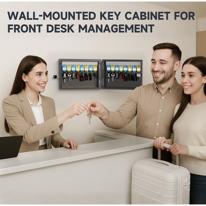 Large Key Lock Box with Dual Locking Method - Security Storage Cabinet for Home & Business