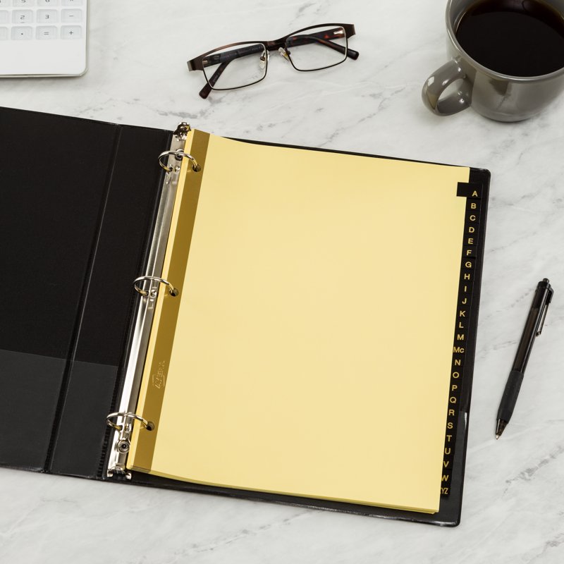 Avery A-Z Dividers with Leather Tabs, 25-Tab Set for Binders