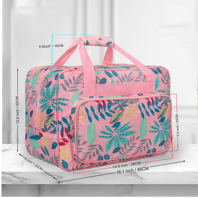Universal Sewing Machine Carrying Case with Pockets Water-Resistant Organizer
