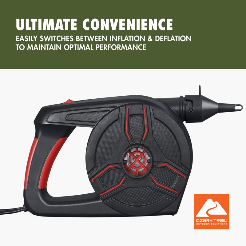 Electric Air Pump for Inflatable Items - High Pressure, Rapid Inflation, Includes 5 Valves