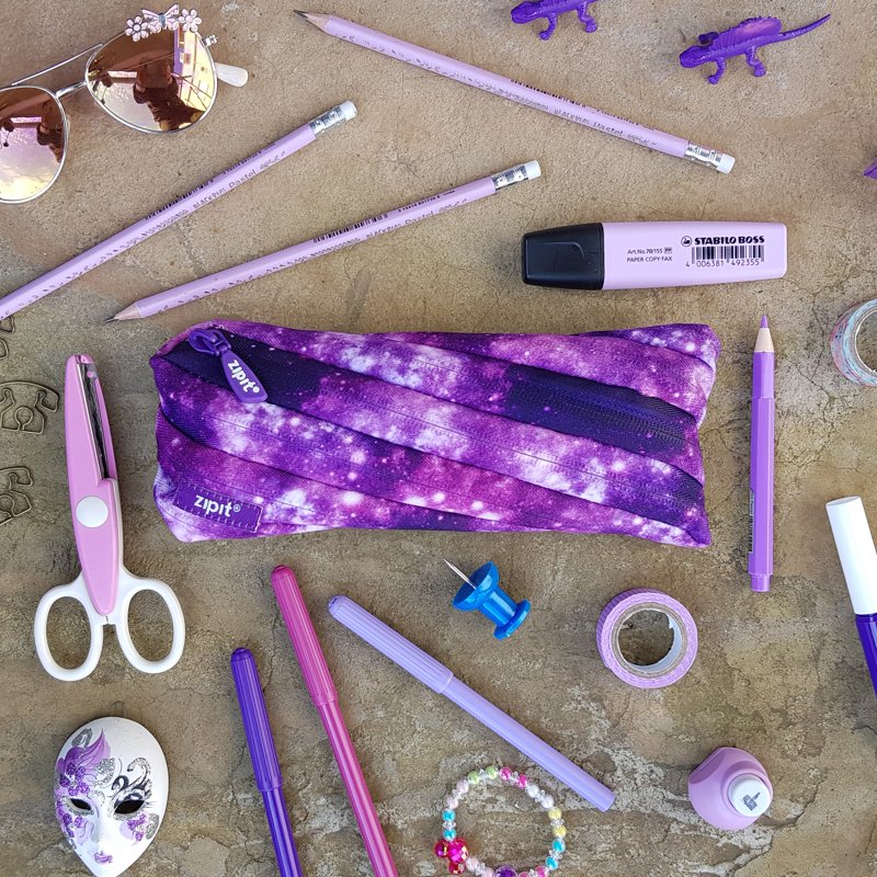 Galaxy Colorz Pencil Case - Bright Purple Pencil Pouch for School & Office