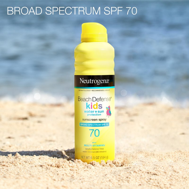 Kids Sunscreen Spray SPF 70 - Water-Resistant Broad Spectrum Sun Protection, 6.5 oz (3 Pack)