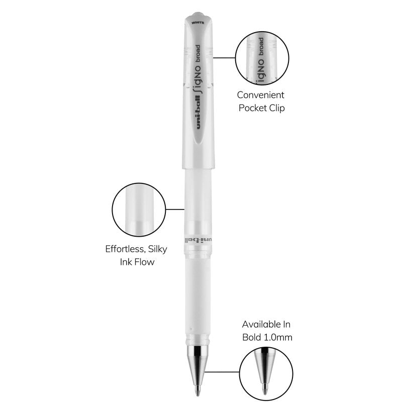 Uniball Gel Impact Gel Pens Set - Bold Point, 1.0mm, Metallic & Colorful Ink, 3 Pack