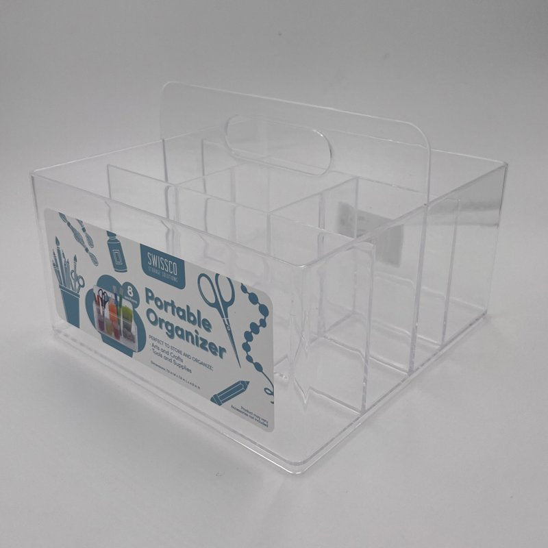 Clear Portable Storage Caddy Organizer for Arts, Crafts & School Supplies
