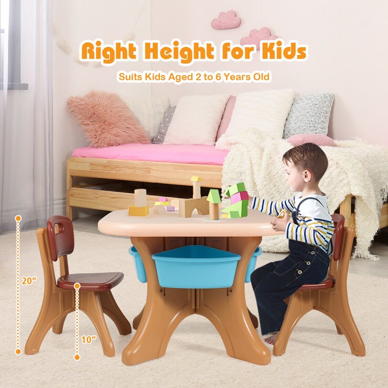 Kids Activity Table and Chair Set with Storage - Toddler Furniture