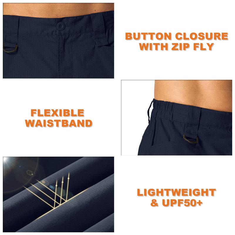 Men's Cargo Shorts with 10 Pockets - Outdoor Work, Hiking, Camping, Casual
