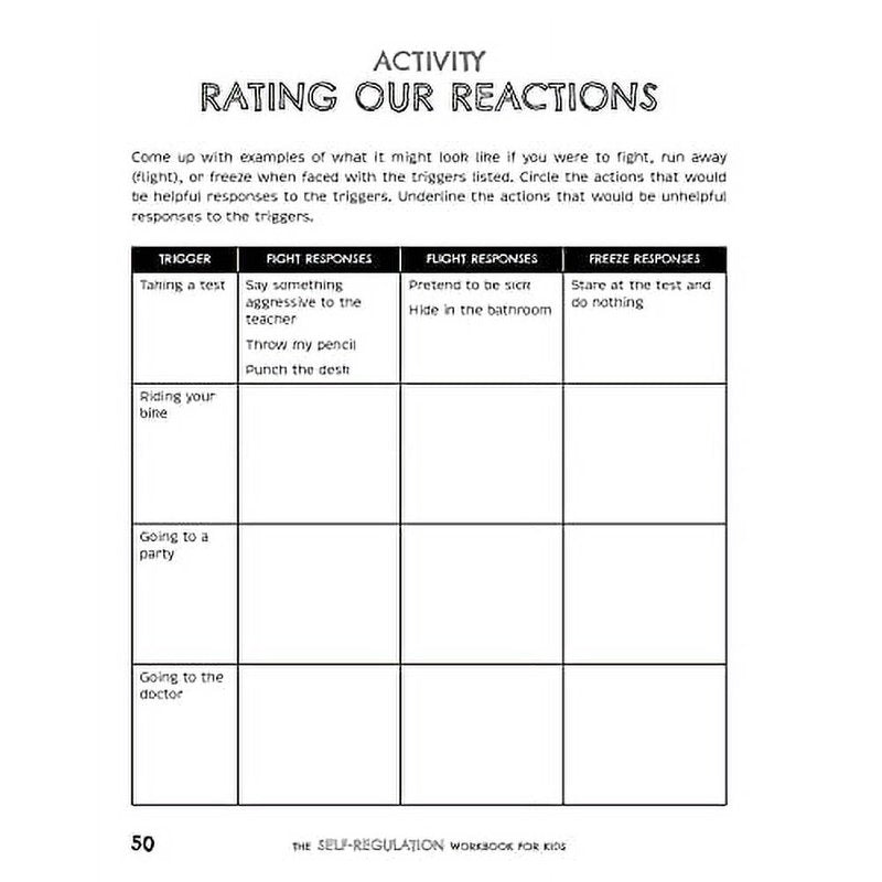 Self-Regulation Workbook for Kids - CBT Exercises & Emotional Coping Strategies