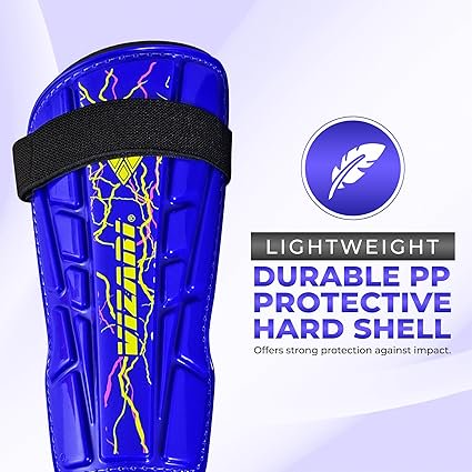 Vizari Zodiac Kids Soccer Shin Guards with Ankle Protection - Royal Blue, Large (L)
