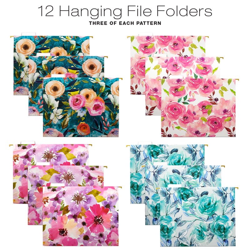 Deluxe Hanging File Folder Kit with Metal Basket - Office & Home Organization
