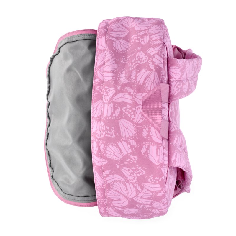 Women's Dome Backpack with Adjustable Straps and Front Pocket - Rosy Lilac Butterfly